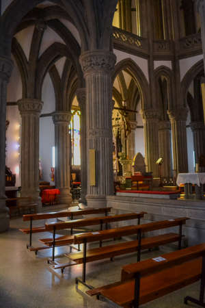 Las Palmas, Spain, 190921021: The Church of San Juan Bautista or Arucas Church, is a catholic temple located on the old town of Arucas, in Gran Canaria, Canary Islandsのeditorial素材