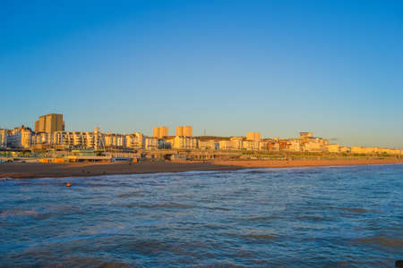 UK, Brighton , 01.10.2021: Brighton city and beach view at sunsetのeditorial素材