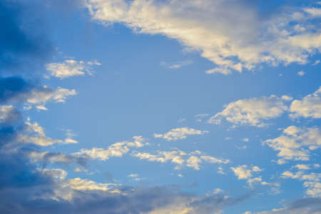 Blue sky and white clouds before sunset.