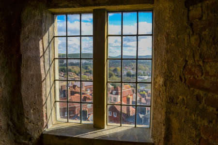 View from the window of the old castle in the city of Luneburgの写真素材