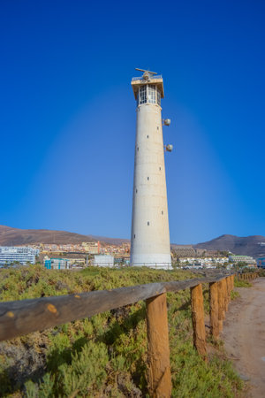 Spain, Fuerteventura, 17.12.2024: Morro Jable Lighthouse, built in 1991の写真素材