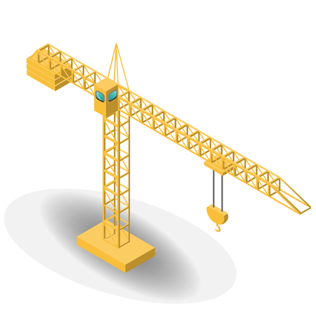 Isometric industrial crane for construction.のイラスト素材