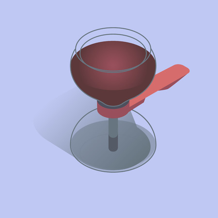 Vector illustration with 3D vacuum coffee maker in isometric flat styleのイラスト素材