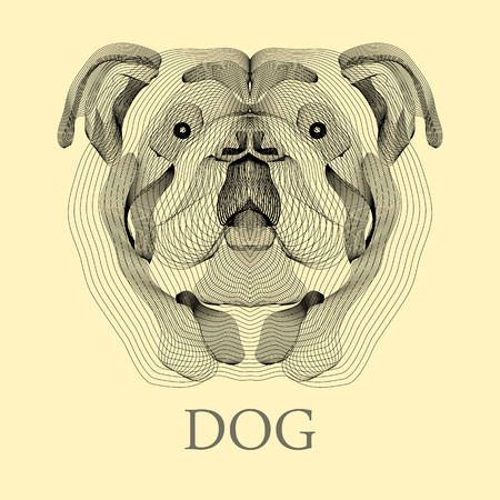 Stylized illustration of a dog. Vector illustration.のイラスト素材