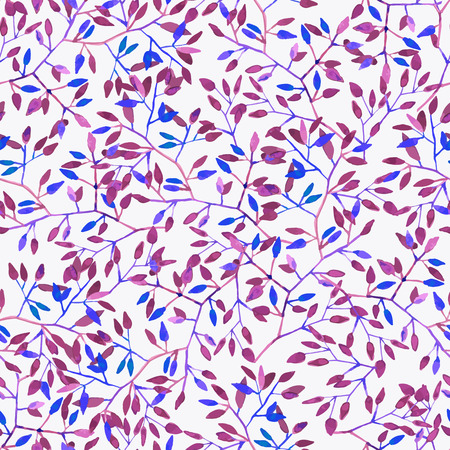Vector illustration of floral seamless.Branches of the tree. Colorful floral, drawing watercolor.のイラスト素材