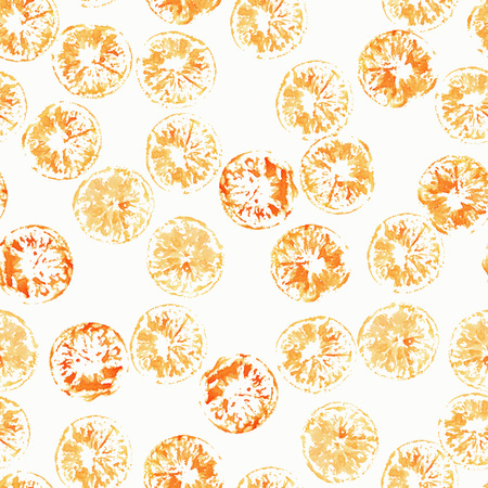Isolated orange stamps, seamless background, drawing watercolor. Vector illustration.のイラスト素材