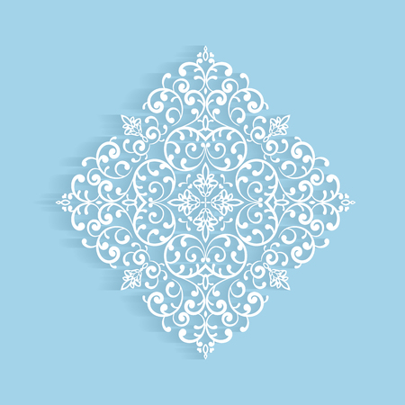 Paper lace doily, decorative snowflake, crochet ornament, vector illustration.のイラスト素材