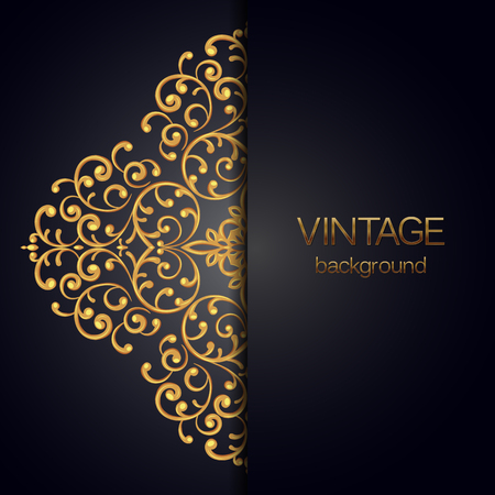 Elegant background with lace ornament and place for text. Vector illustration.のイラスト素材