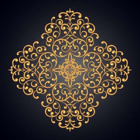 Elegant background with gold lace ornament. Vector illustration.のイラスト素材