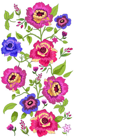 Greeting card, invitation, banner. Frame for your text with floral background. Vector illustration.のイラスト素材
