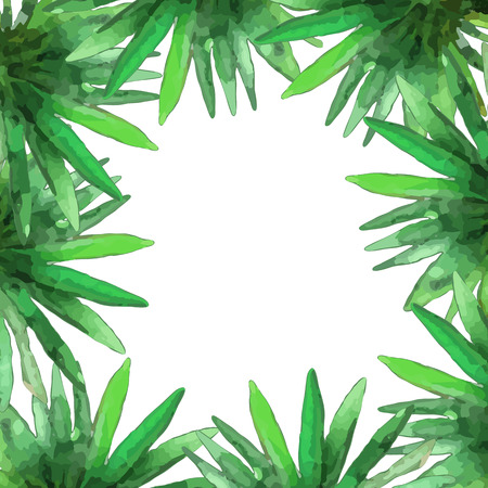 Floral collection with isolated monstera leafs on white background, drawing watercolor.Design for invitation, wedding or greeting cards and printのイラスト素材