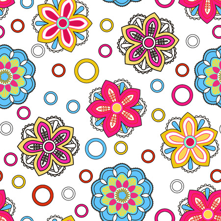 Seamless background with doodle circles, abstraction illustration.の写真素材