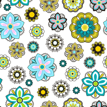 Seamless background with doodle circles, abstraction illustration.の写真素材