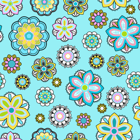 Seamless background with doodle circles, abstraction illustration.の写真素材