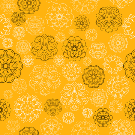 Seamless background with doodle circles, abstraction illustration.の写真素材
