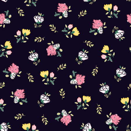 Abstract seamless pattern with isolated hand drawn flowers.の写真素材