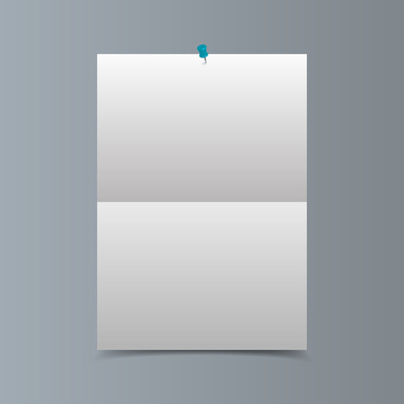 Empty vertical white paper poster mockup with traces of the foldのイラスト素材