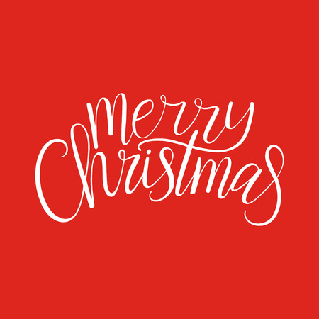 Merry Christmas vector text calligraphic. Design for card, printのイラスト素材