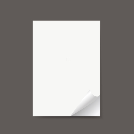 Isolated realistic empty vector paper banners with curled corner with shadow. Mock up.のイラスト素材