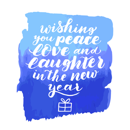 Wishing you peace, love and laughter in New year. Vector isolateの写真素材