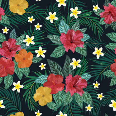 Floral seamless pattern. Background with isolated colorful handのイラスト素材