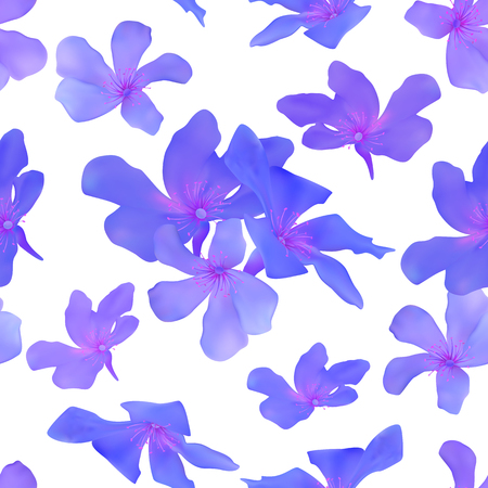 Illustration of seamless pattern of blue flowers  on a white backgroundのイラスト素材