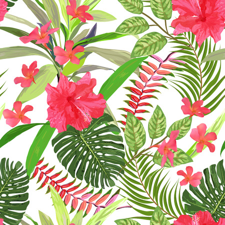 Floral seamless pattern. Background with isolated colorful handのイラスト素材