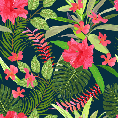 Floral seamless pattern. Background with isolated colorful handのイラスト素材