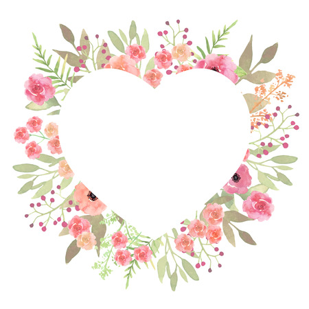 Flowers heart. Beautiful paper art pink design template. Romantiのイラスト素材