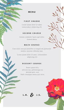 Wedding floral background. Colorful invitation, cards, menu forの写真素材