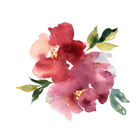 Watercolor flower hand drawn colorful beautiful background withの写真素材