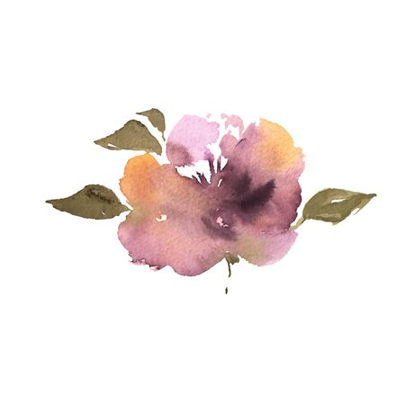 Watercolor flower, hand drawn colorful beautiful blossom pink plant for cards prints and invitation. Vectorのイラスト素材