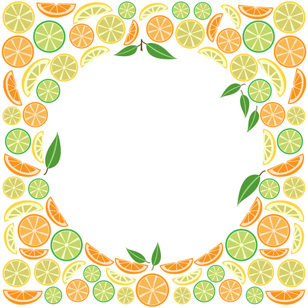 Colored citrus background, vector illustrationのイラスト素材