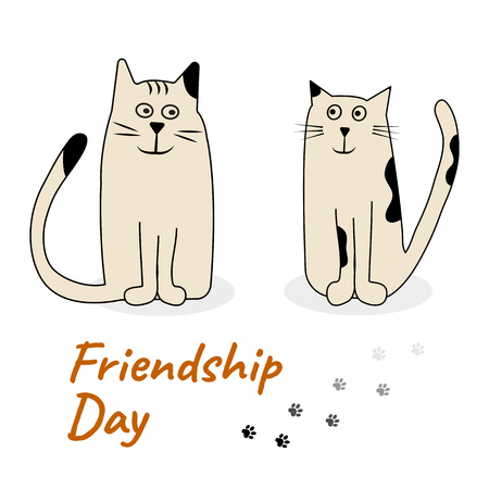 Greeting card with cats for International Day of Friendshipのイラスト素材