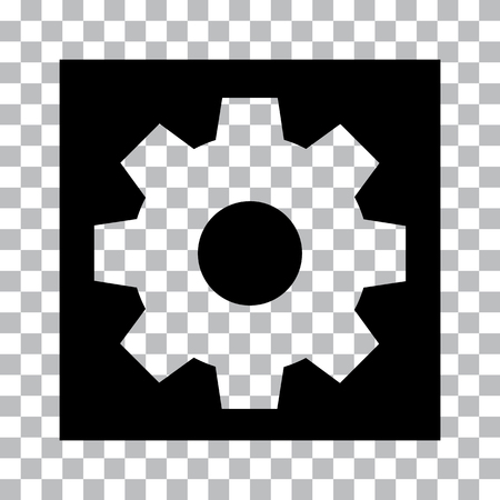 Black setting button on transparent background. Vector illustrationのイラスト素材