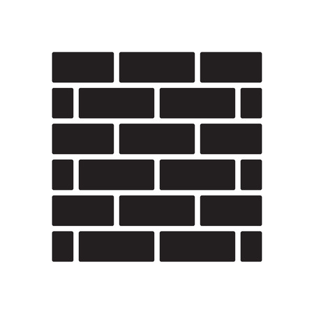 Black and white brickwork icon. Vector illustrationのイラスト素材