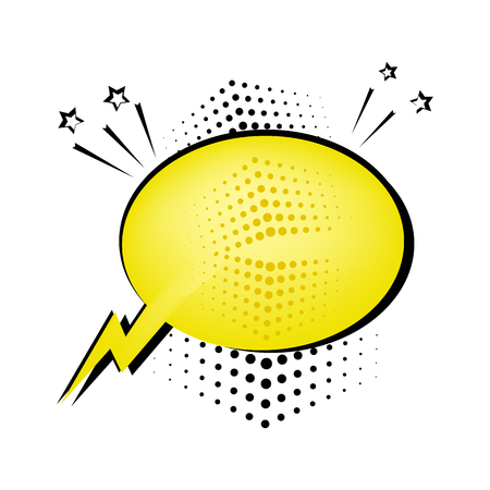 Yellow comic bubble for your text. Comic sound effects in pop art style.のイラスト素材