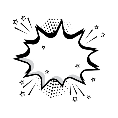 Black and white comic bubble for your text. Comic sound effects in pop art style.のイラスト素材