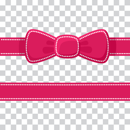Pink ribbon with bow on transparent background Vector illustrationのイラスト素材