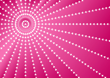 Pink abstract background with white hearts for Valentine's Day.のイラスト素材
