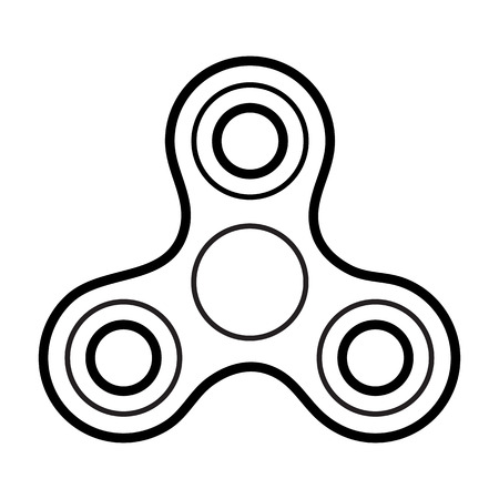 Hand fidget spinner, outline design. Vector illustration.のイラスト素材