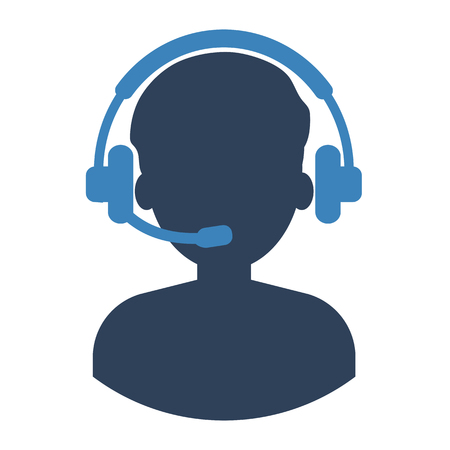 Operator icon, support chat. Vector illustrationのイラスト素材