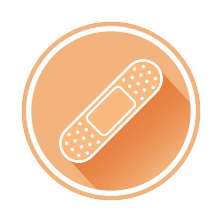 Medical plaster bandage colored round icon. Vector illustrationのイラスト素材