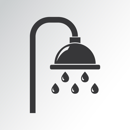 Black shower icon. Vector illustrationのイラスト素材