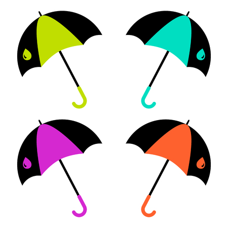 Colorful set of umbrella. Vector illustrationのイラスト素材