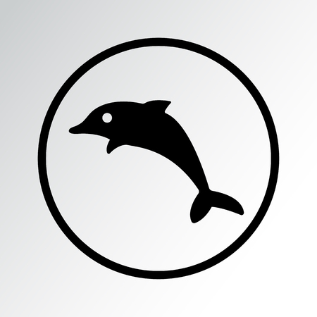 Fish icon, dolphin vector illustration.のイラスト素材