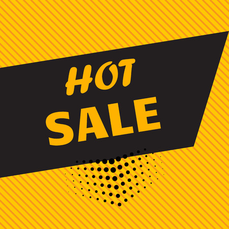 HOT SALE. Black and yellow colors. Vector illustrationのイラスト素材
