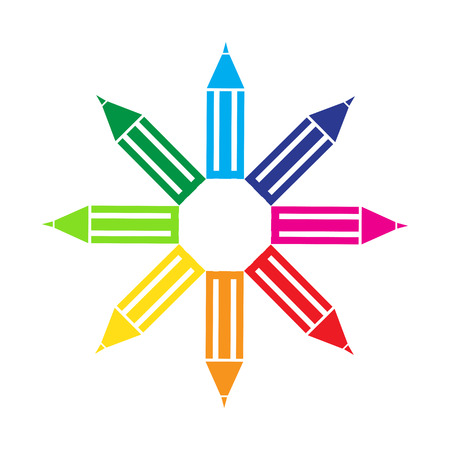 Colorful pencils. Element of design. Vector illustrationのイラスト素材