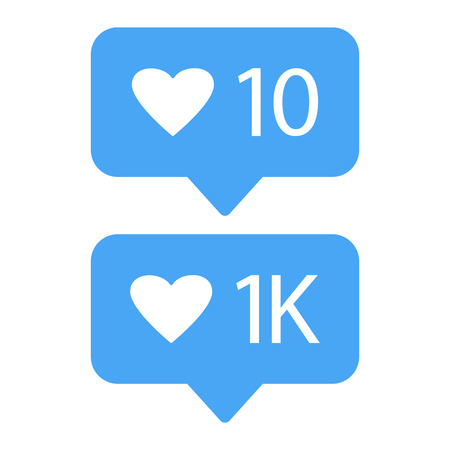Blue like icons. Notification counter. Vector illustrationのイラスト素材