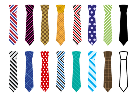 Set of colorful ties. Vector illustrationのイラスト素材